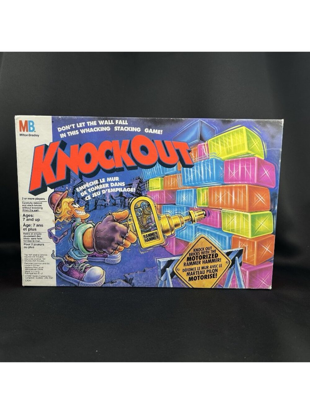 Vintage Milton Bradley Knockout Board Game 1992 Rammer Hammer Kids Game Complete